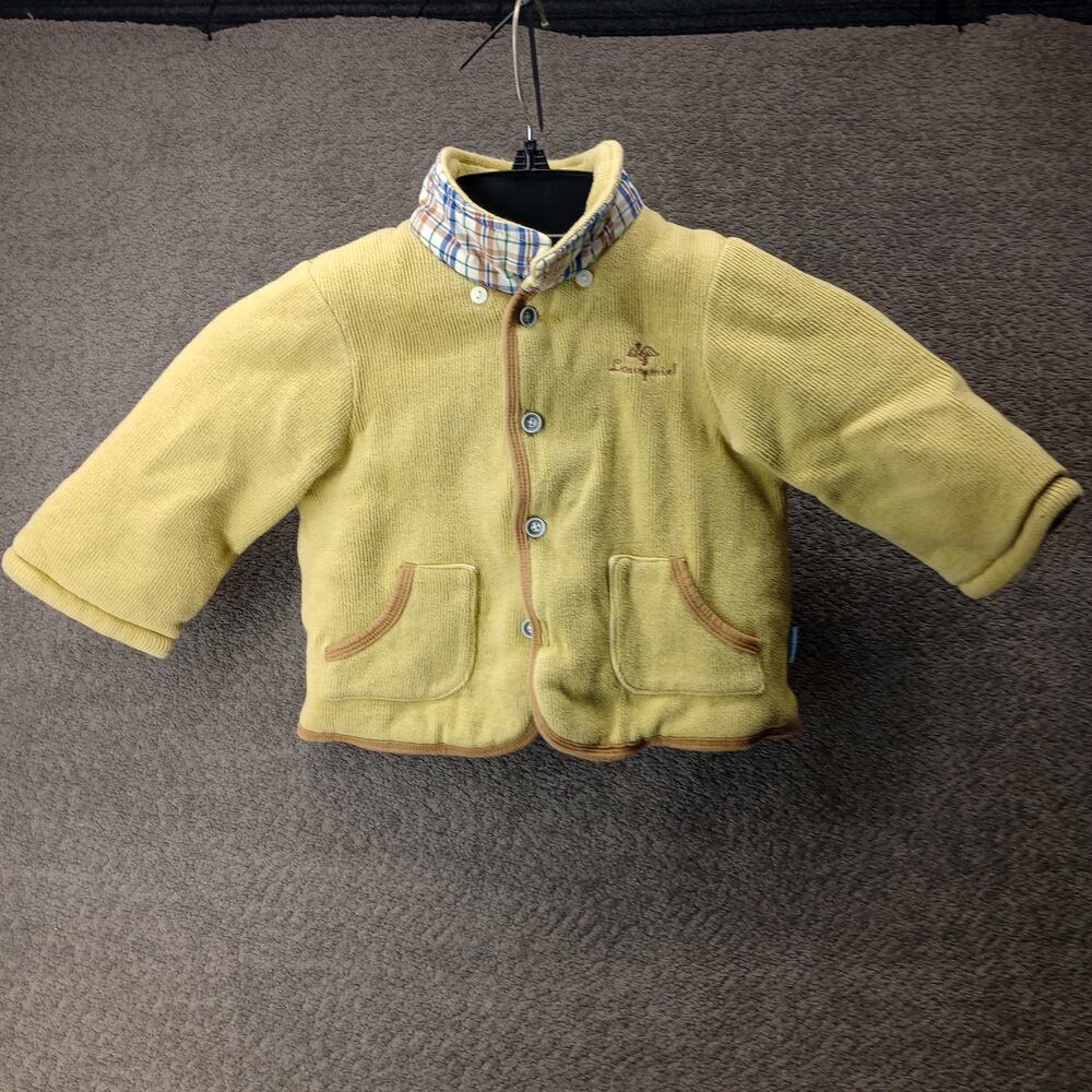 Loucy Miel Baby Knit Jacket Plaid Collar Button Front Coat 12M